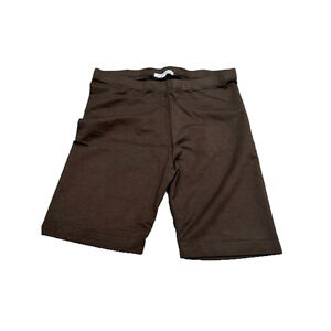 Cotton Citizen Womens Bike Shorts Mid Rise Elastic Waist Cycling Brown Size S